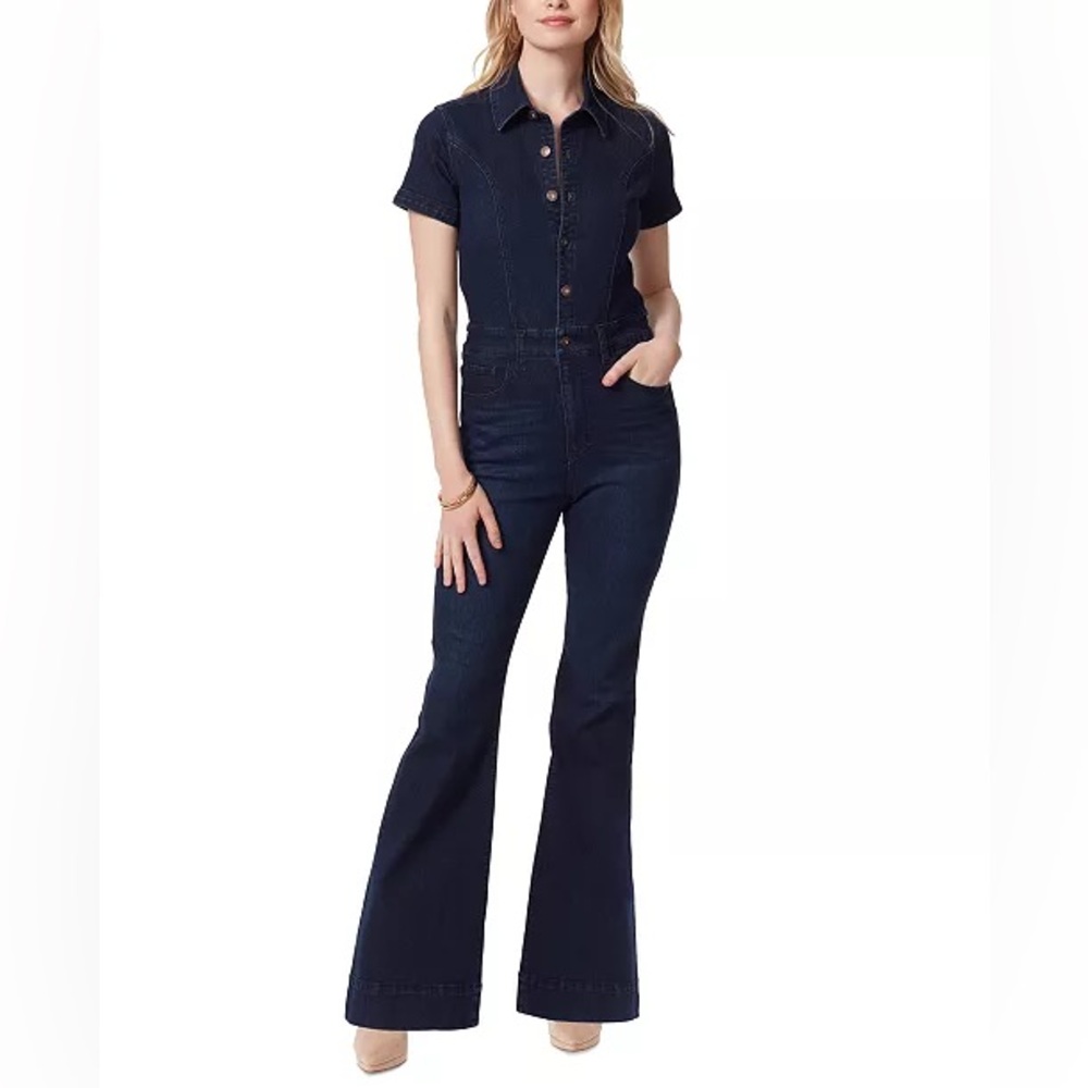 Jessica Simpson Cammie Denim Flare Jumpsuit, size 30 new  condition, dark blue